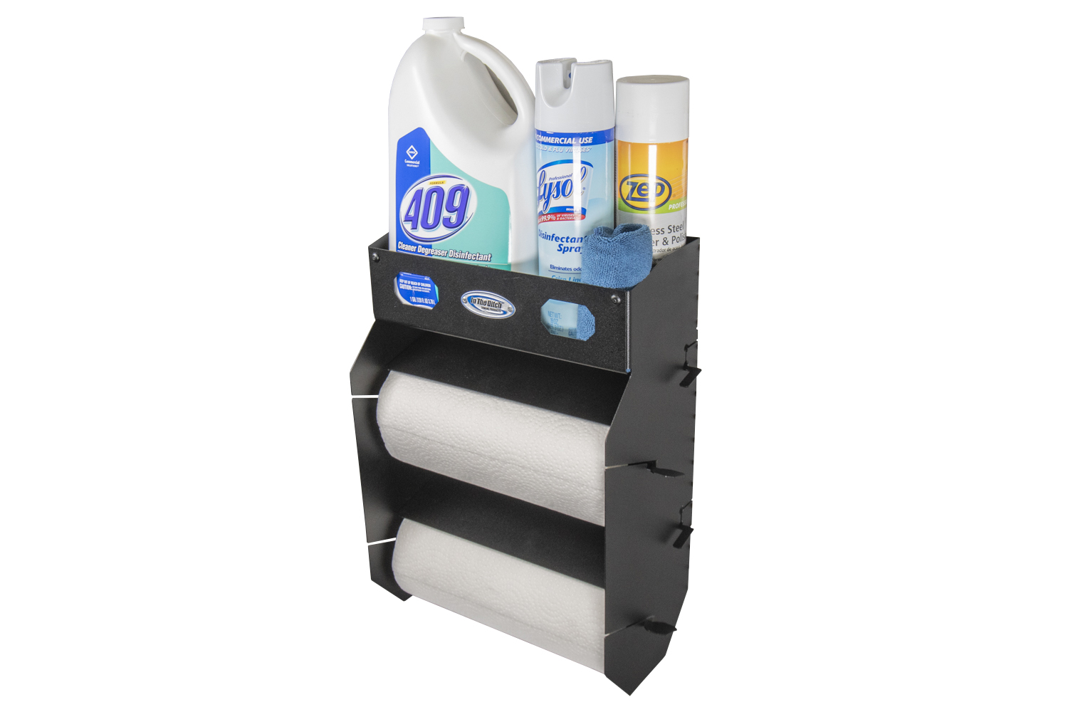 Shop Towel Holder with Built In Shelf 